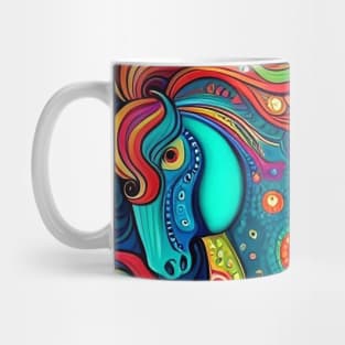 Sophia, the Colorful and Psychedelic Horse Mug